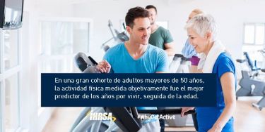 En una gran cohorte de adultos mayores de 50 años, la actividad física medida objetivamente fue el mejor predictor de los años por vivir, seguida de la edad.