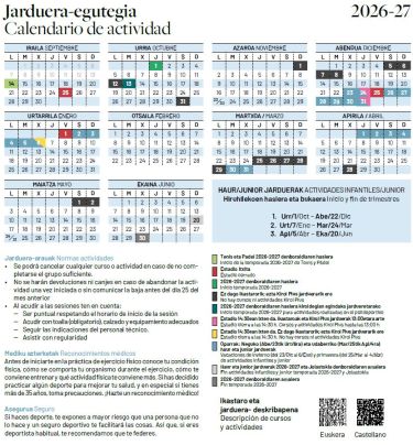 Calendario de Actividad 2024/25
